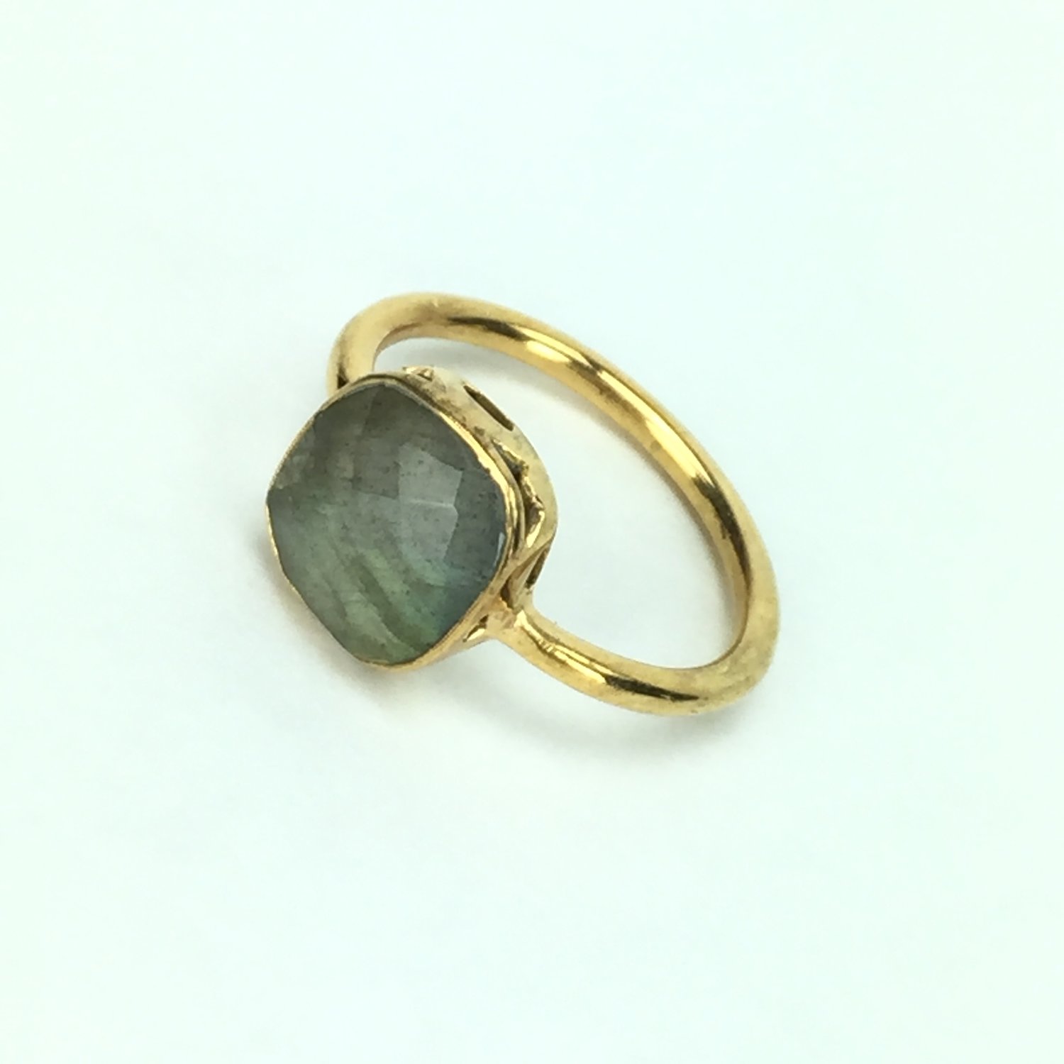 Gem Drop Ring, Guldpläterad, Moonstone-grey