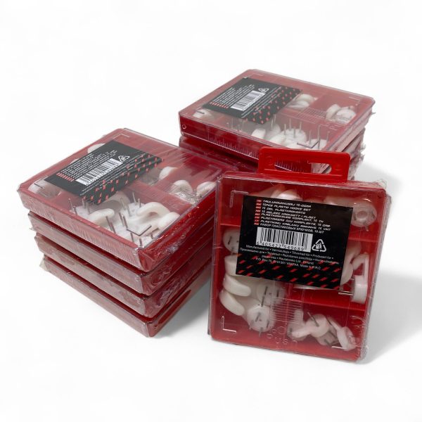 Plastkroksats 16-delar Plastic Hook Set 10st Förpackningar Krokar Krok Plast Vit