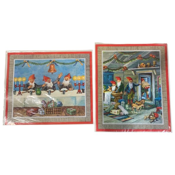 3st Affisch Tomtar Tomte Motiv Erik Fossman Jenny Nyström 35x42cm Poster