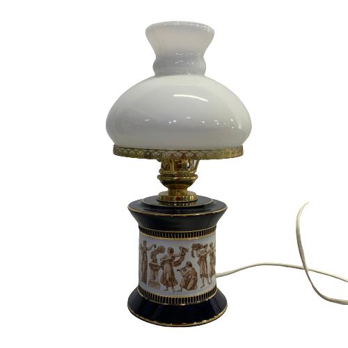 Bordslampa Förgylld Mässing Glasskärm Lampa Vintage Design Retro