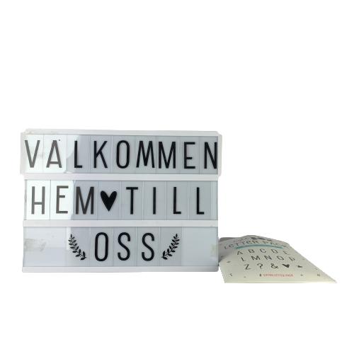 Little Lovely Light Ljus Box Lampa Text Vit