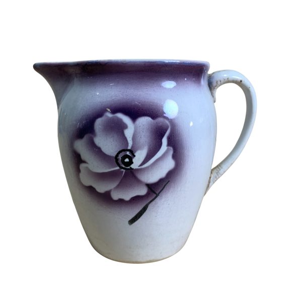 Gefle Kanna Lila Vit Antik Tillbringare 15cm