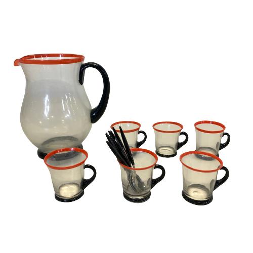Glas Kanna Kopp Sked 14-delar Vintage Design Retro