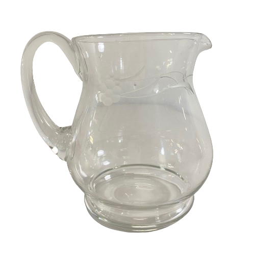 Kanna Vas Etsad Blomma Glas Glaskanna Vintage Retro Design