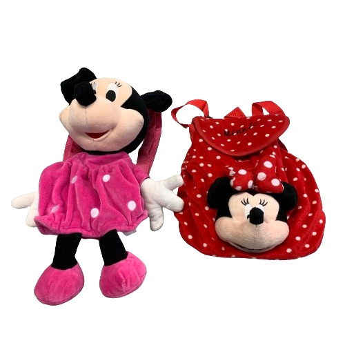 Disney Ryggsäck 2st Rosa Röd Minnie Mouse Väska Mimmi Mus