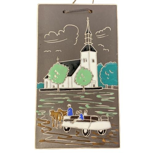 AWF Tavla Brahe Kyrkan Visingsö Målad Vintage Design Retro Antique