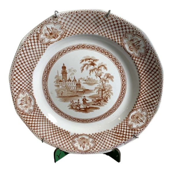 J & T Lockett Cyrene Väggtallrik 23cm Djup Tallrik Stämplad Antik