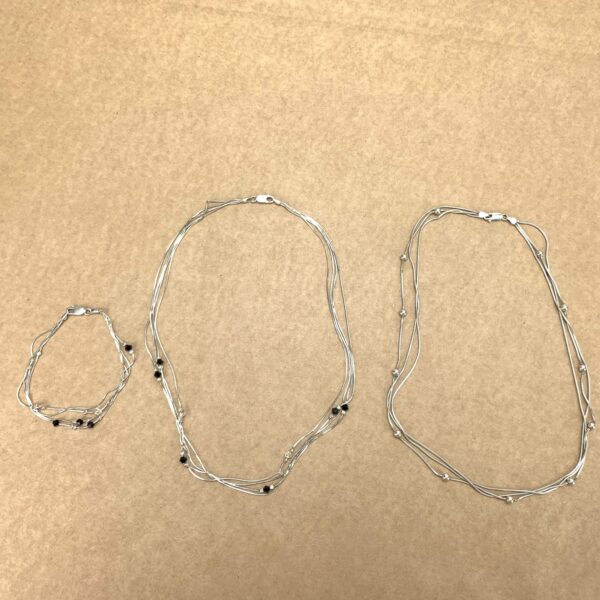 Silver halsband & armband, 925, 3-delar