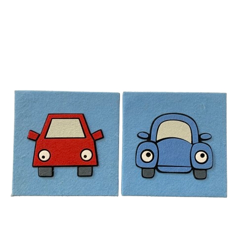 Kids Concept Tavlor 2st Tavla Filt Bil Bilar Barnrum Barn