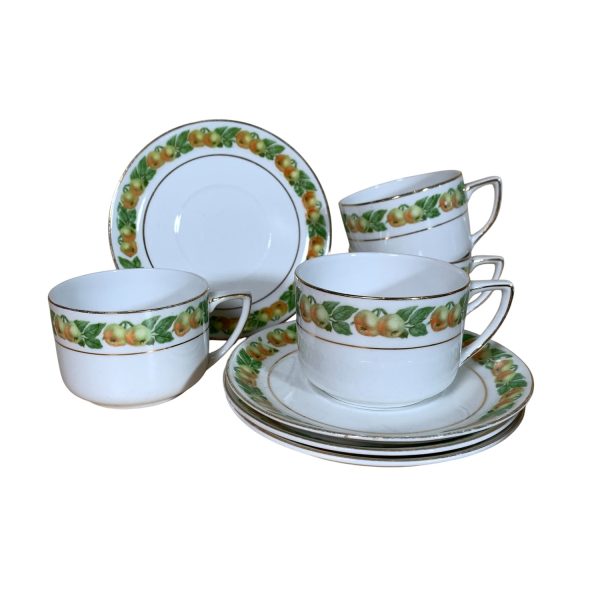 Rörstrand Koppar och Fat 4st Stämplade Antik Vintage Retro Antique