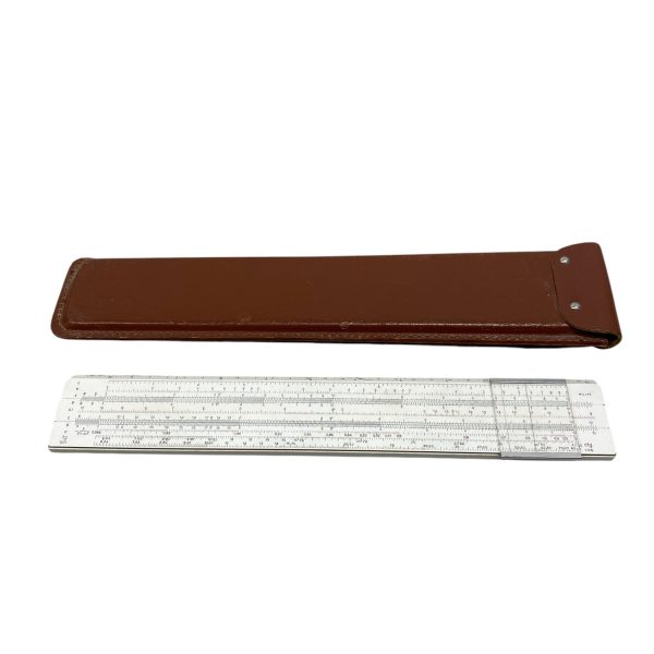 Darmstadt Mätsticka Äldre Fodral Slide Rule Skala Verktyg Linjal Vintage