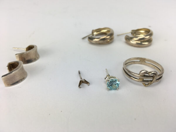 Blandade smycken i äkta 925 silver 10g. Skick: Slitet