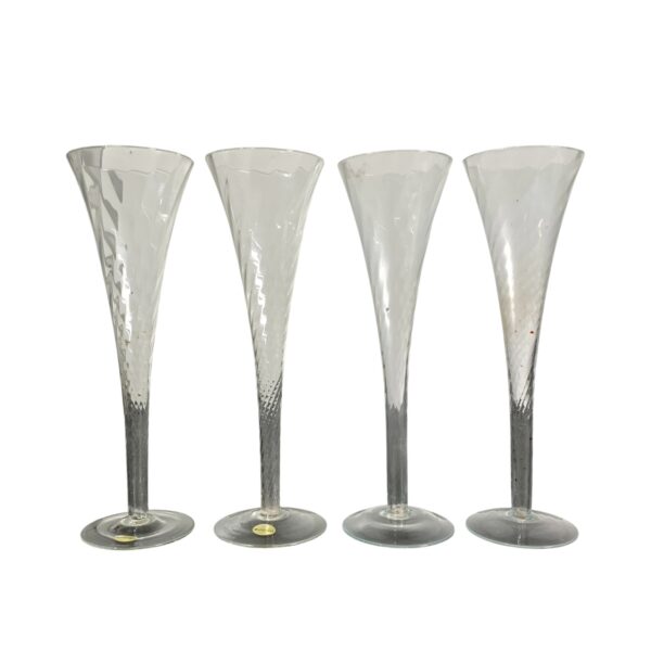 Åhlens Champagnestrut 4 st Champagneglas Vintage Glas Munblåst