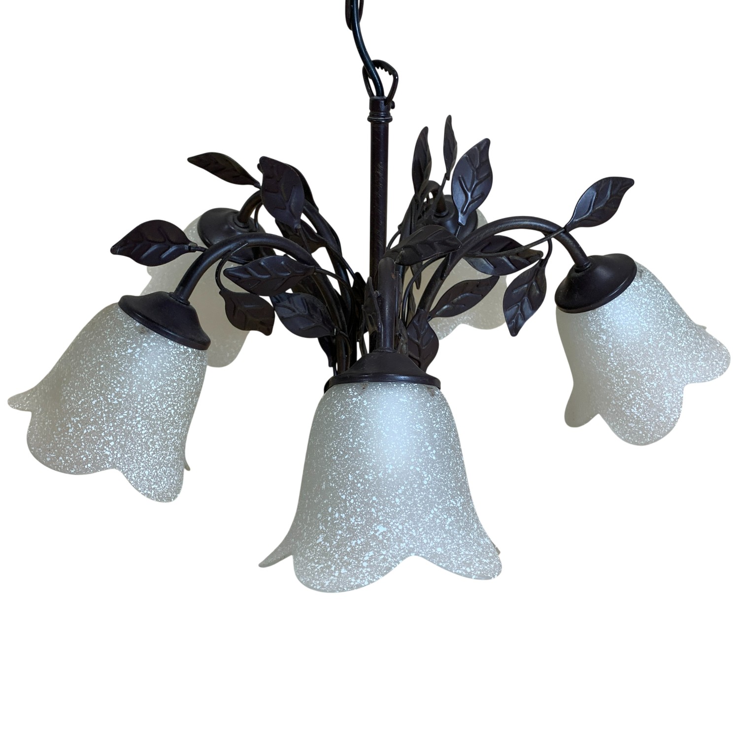 Taklampa Glas Metall Vintage Lampa 50cm