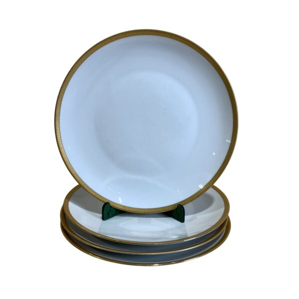 Bavaria Seltmann Weiden 4st Mattallrikar Vit Guldkant Tallrikar