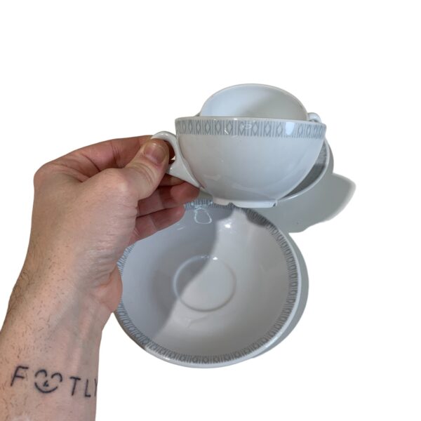 Upsala-Ekeby Karlskrona 2 st Kaffekopp med Fat Vintage Retro Uppsala Ekeby UE