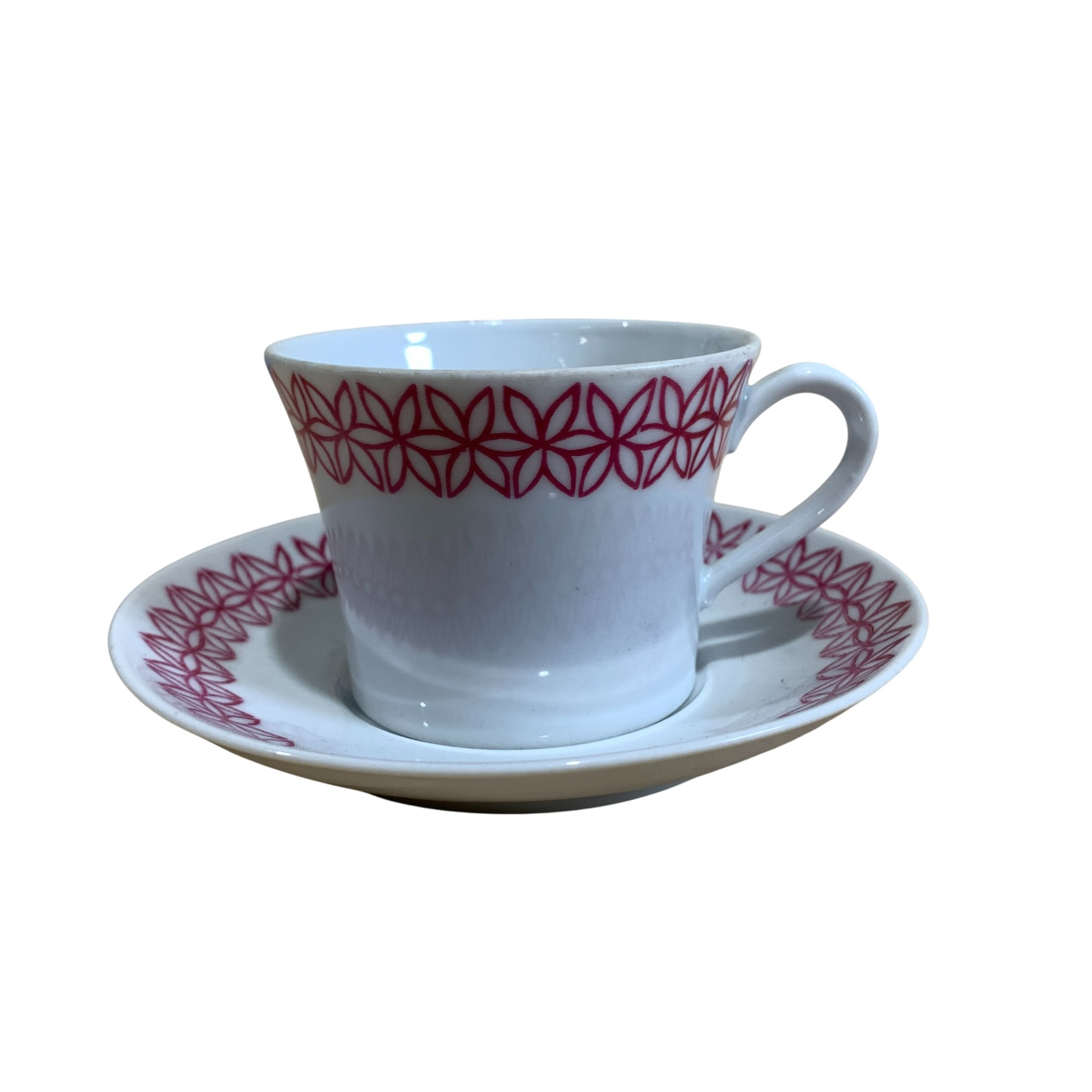 Upsala Ekeby Karlskrona Kopp Rosa Bladdekor Vintage