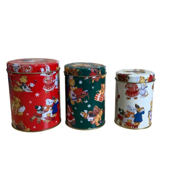 Plåtburkar 3st Plåt Burk Jul Röd Burkar