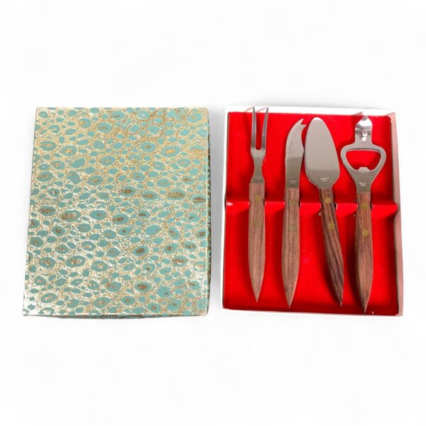 Plockgaffel Ost Kniv Ostkniv Kapsylöppnare 4-delar Vintage