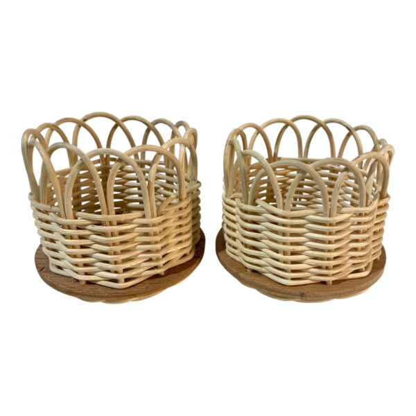 Flaskhållare 2st Glashållare Flätad Korg Vintage Design Retro