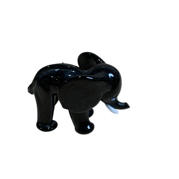 Elefant Svart Glas Glasdjur Vintage 6cm