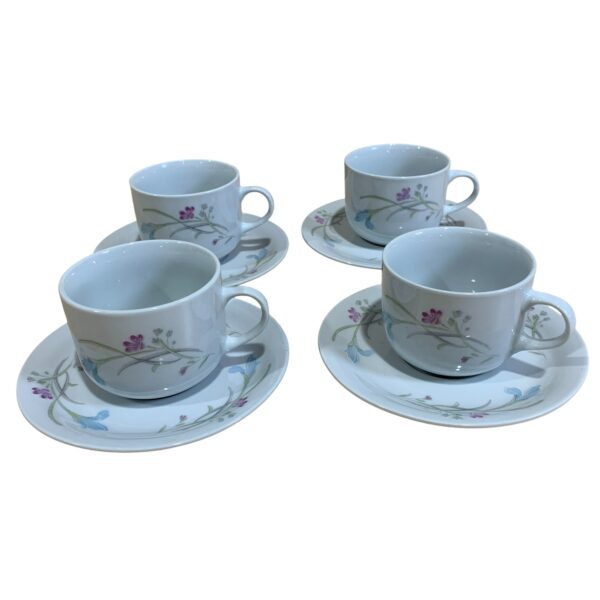 China Koppar & Fat 4-delar Vit Blommor