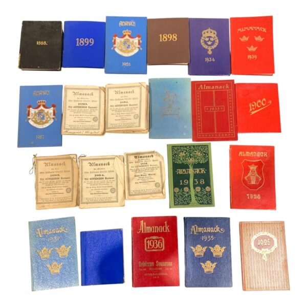 Samling Antika Äldre Almanackor 22st Götheborgs Göteborgs Stockholms Horisont