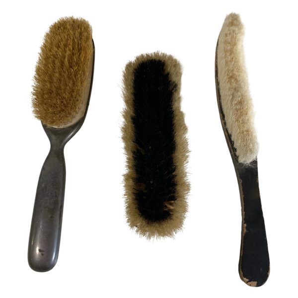 Borstar Borste 3st Nysilver Trä Vintage