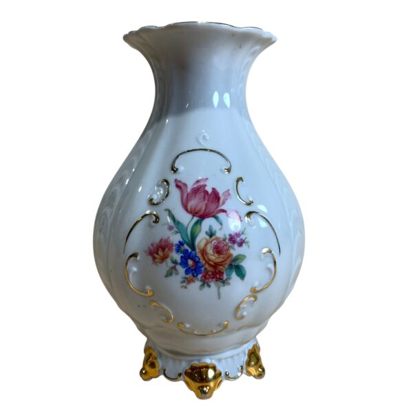 Hackefors 130 Vas Vit 18cm Retro Blommor
