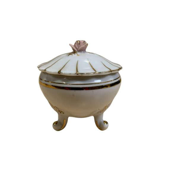 Terra Ask Liten Vit 5cm Lockskål Vintage Ros