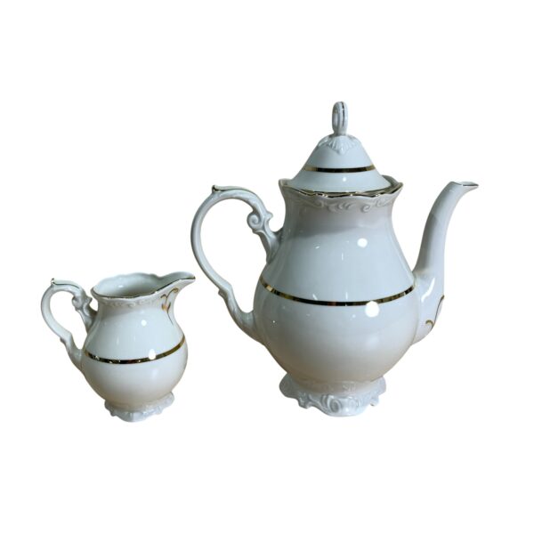 Victoria Kaffekanna & Gräddkanna 2-delar Beige 10cm 17cm