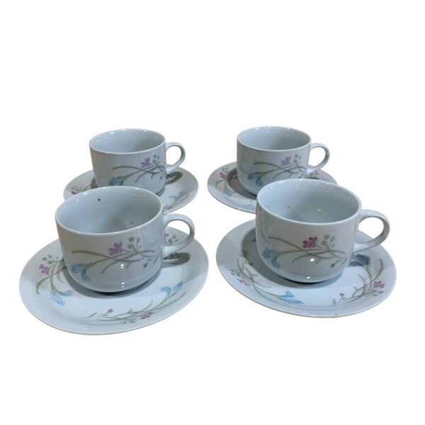 China Koppar & Fat 4-delar Vit Blommor