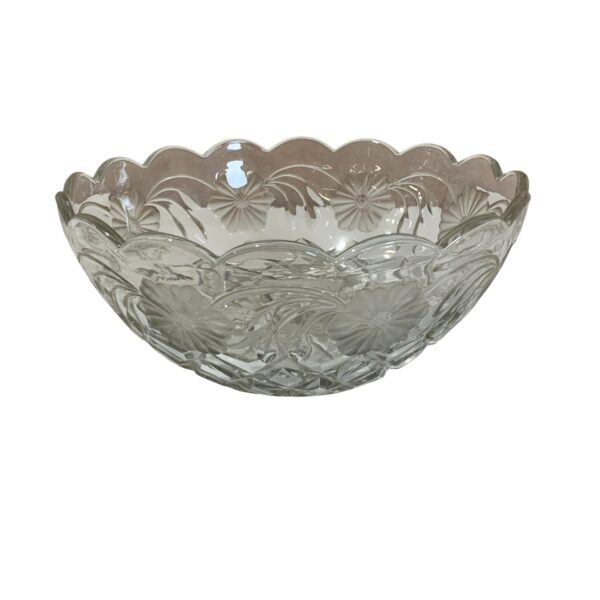 Glasskål 22cm Skål Glas Vintage Blommor