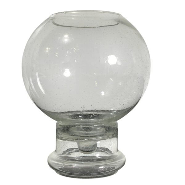 Ljuslykta Glas Klot Kupa Kronljus 25cm Vintage