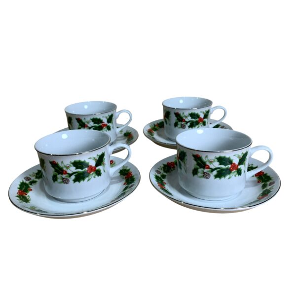 China 4st Koppar & Fat Mistel 18cm Vintage Jul Julporslin Grön Röd Glögg