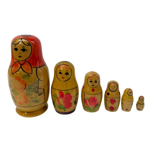 Matrjosjka Babusjka Babushka Rysk Docka Trä Russian Stacking Dolls Vintage Retro