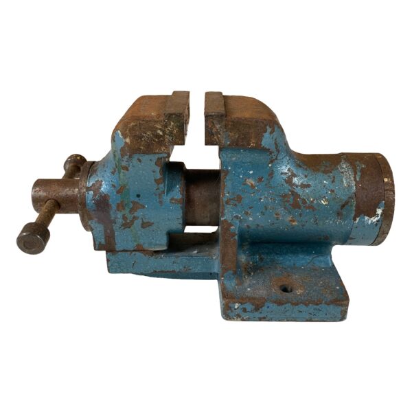 Skruvstycke Skruvstäd Blå Skruv Städ Stycke Vintage Retro