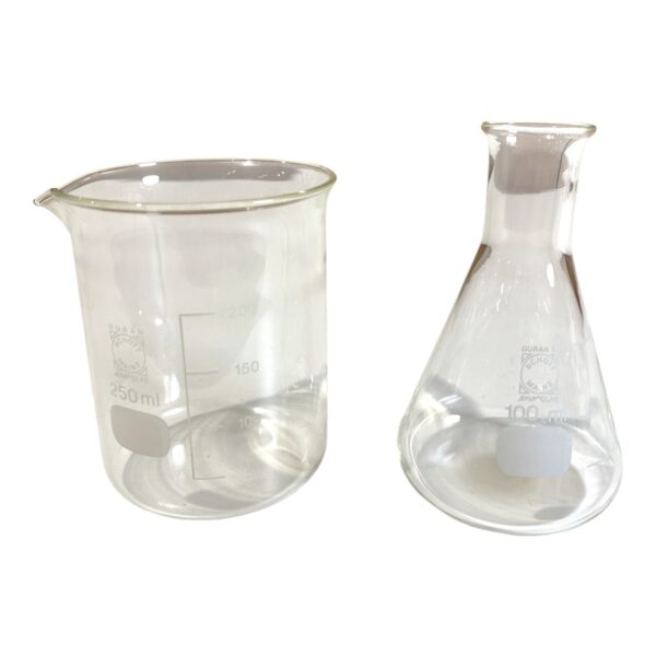 Duran Schott Jenaer Glas E-Kolv Glaskolv 100ml Glasbägare 250ml Laboratorium