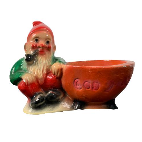 Gammal God Jul Jultomte Skål Tomte 17cm Jul Gnome Vintage Christmas Antique