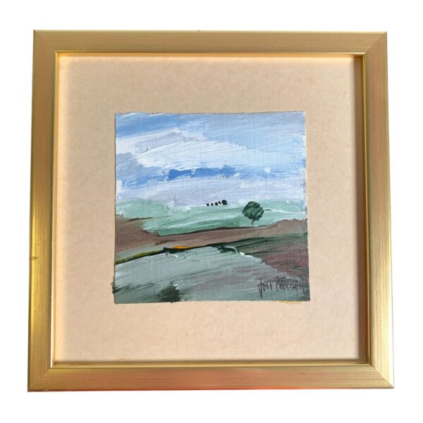 Tavla Landskap Motiv ca 23x23cm Signerad Vintage Retro