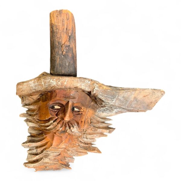 Väggansikte Gubbe Trä Ansikte Vägg Vintage Design Retro