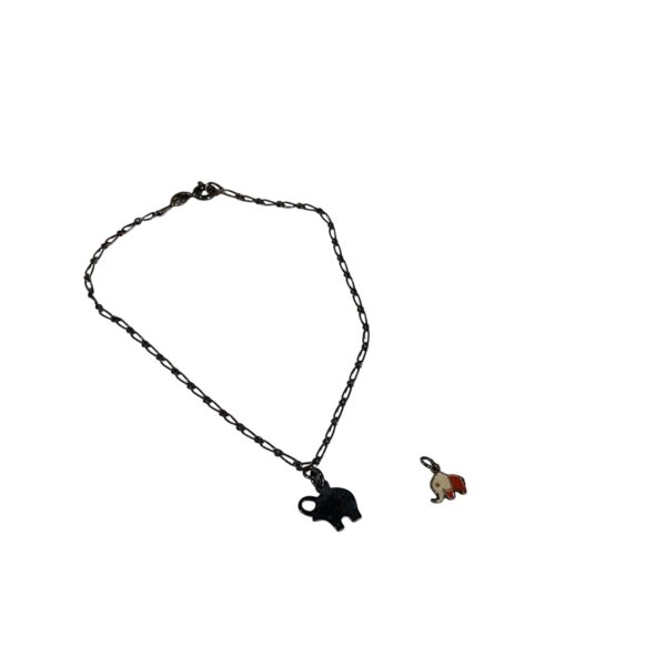 Silver Armband med 2st Elefant hängen 925 2,68g