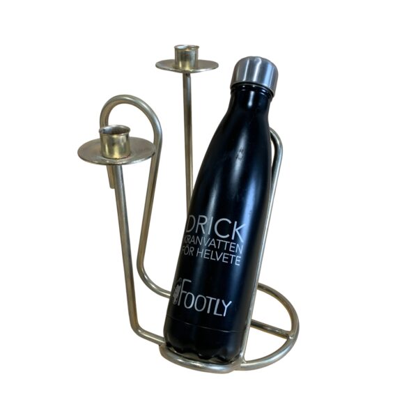 Ljusstake Vinhållare Guldig Kronljus Flaskhållare 25cm