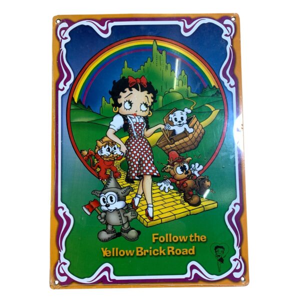 Betty Boop 2001 Yellow Brick Road Plåtskylt Skylt Tavla