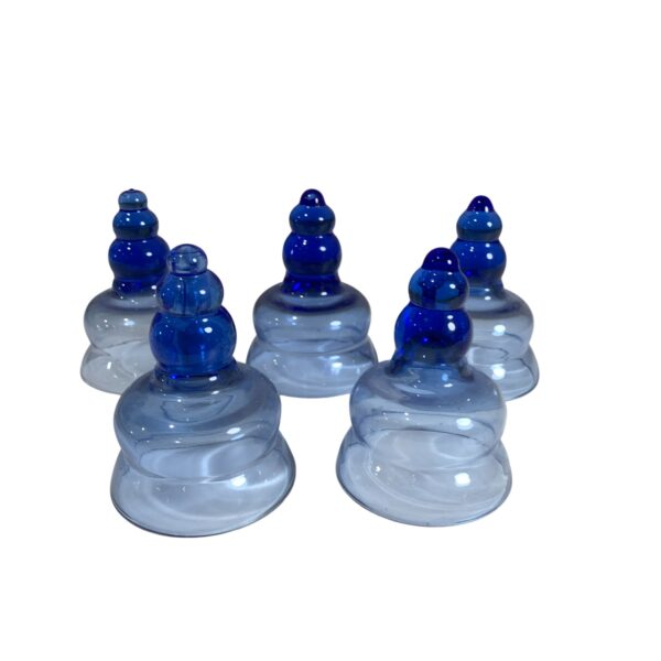 Kupor 5st Blå Ljushållare 8,5cm Glas Hållare