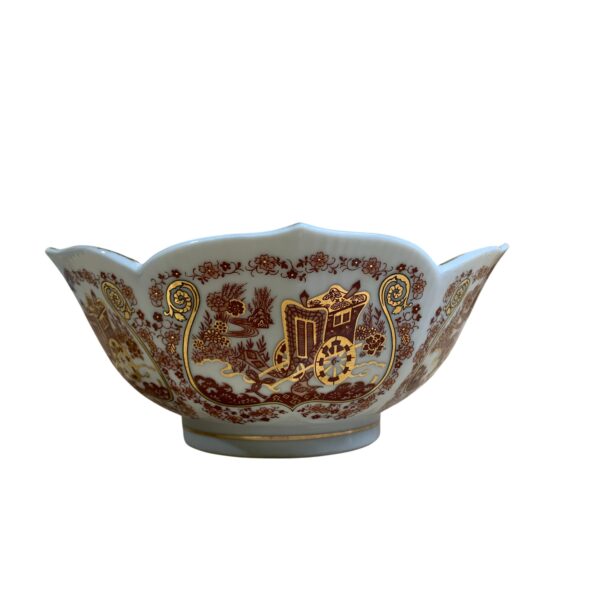 Toma Japan Skål Röd Guldkant 20cm Vintage