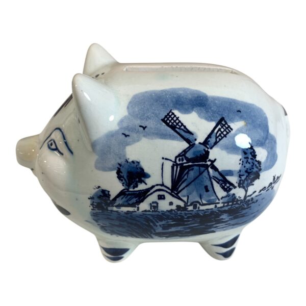 Delft Blue Spargris Gris Sparbössa 9cm Handmålad Handpainted Holland Vintage