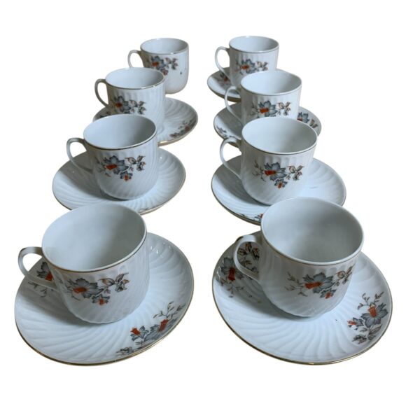 Madain China Koppar & Fat Vit 6cm Vit Vintage