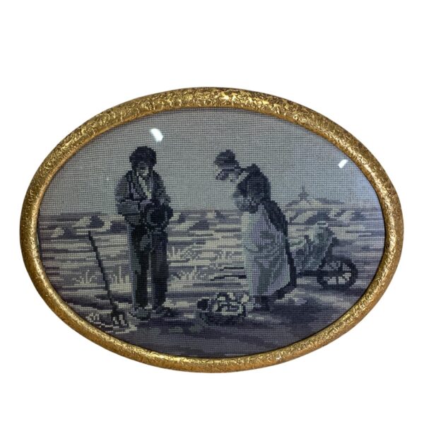 Tavla Broderad Guldig Ram 43 cm