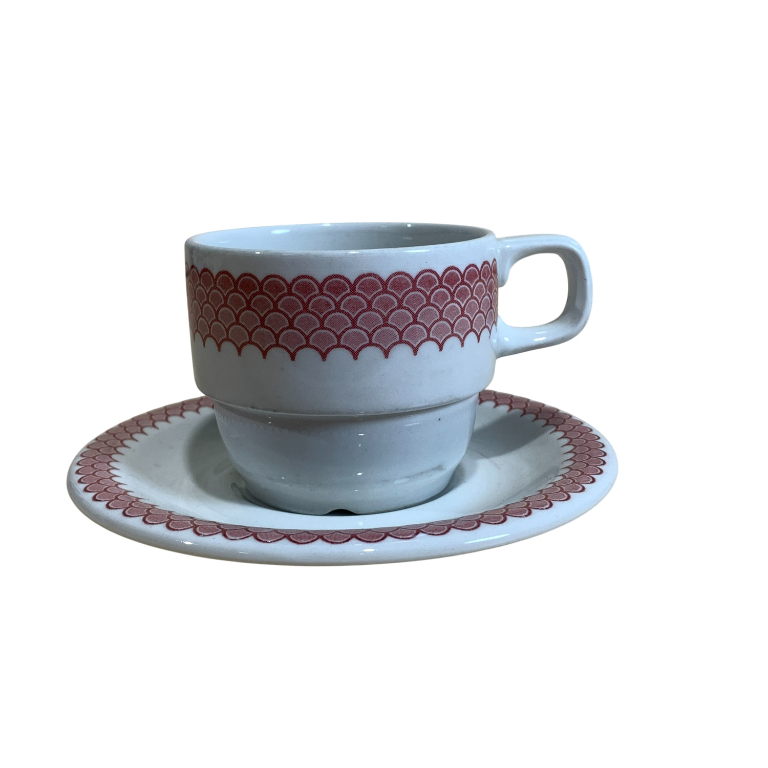 Grindley of Stoke Aqua Kopp & Fat Vit Rosa Design Mugg